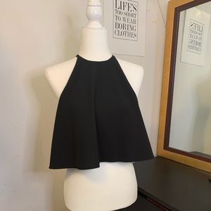 Express inspired black going out crop top